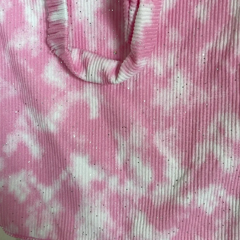 NEW! Pink and White Tie Dye Two Piece Top/Pants Set with Headband Size 24 months